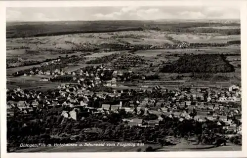 Ak Uhingen an der Fils, Fliegeraufnahme mit Holzhausen u. Schurwald