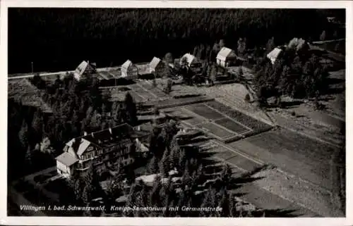 Ak Villingen im Schwarzwald, Fliegeraufnahme, Kneipp-Sanatorium, Germanstraße