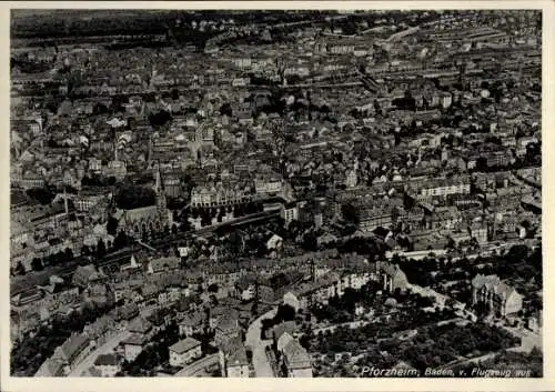 Ak Pforzheim im Schwarzwald, Fliegeraufnahme