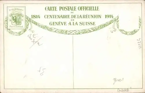 Künstler Ak Genève Genf, Les soldats suisses et genevois fraternisent, Centenaire de la Reunion