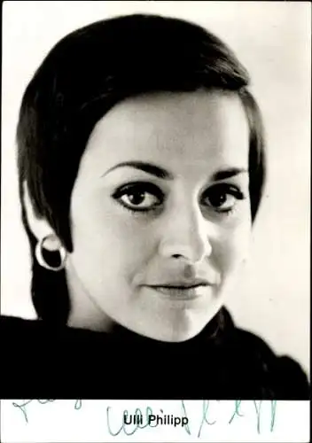Ak Schauspielerin Ulli Philipp, Portrait, Autogramm