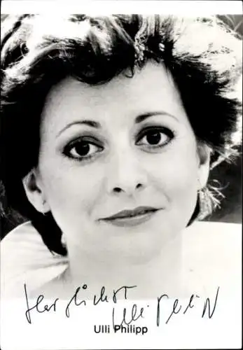 Ak Schauspielerin Ulli Philipp, Portrait, Autogramm