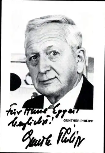 Ak Schauspieler Gunther Philipp, Portrait, Autogramm