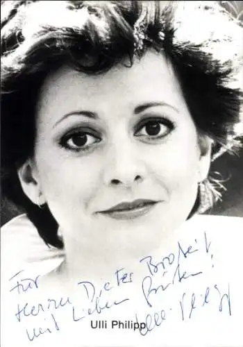 Ak Schauspielerin Ulli Philipp, Portrait, Autogramm