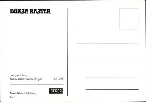 Ak Sängerin Dunja Rajter, Portrait, Autogramm