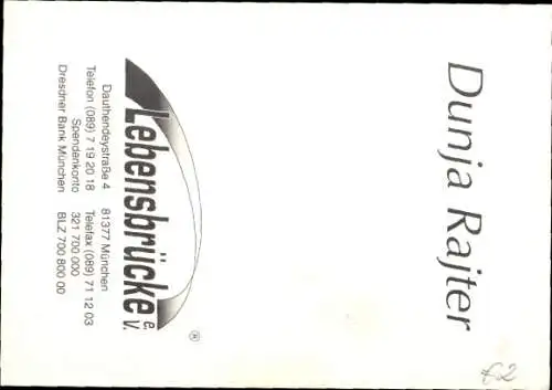 Ak Sängerin Dunja Rajter, Portrait, Autogramm