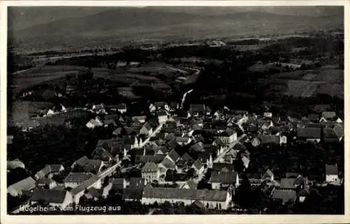 Ak Hügelheim Müllheim in Baden Markgräflerland, Fliegeraufnahme