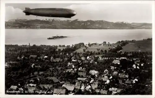 Ak Kressbronn am Bodensee, Fliegeraufnahme, Zeppelin