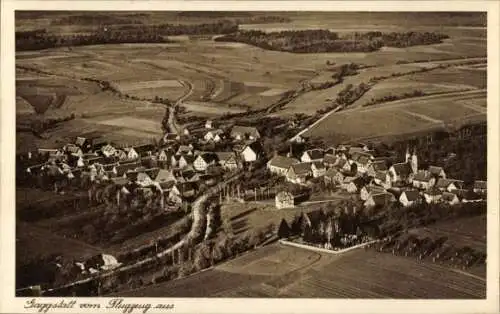 Ak Gaggstatt Kirchberg an der Jagst, Fliegeraufnahme