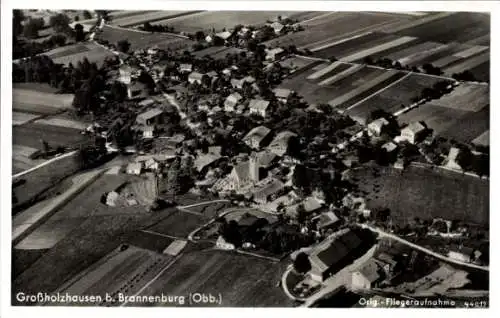 Ak Großholzhausen Raubling in Oberbayern, Fliegeraufnahme