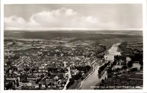 Ak Schweinfurt in Unterfranken Bayern, Fliegeraufnahme