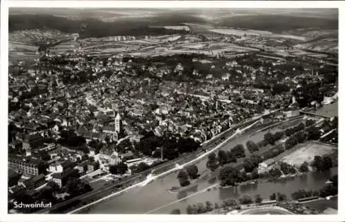 Ak Schweinfurt in Unterfranken Bayern, Fliegeraufnahme