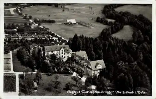 Ak Obersasbach Sasbach in der Ortenau Baden, Kurhaus Marienheim Erlenbad, Fliegeraufnahme