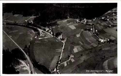 Ak Schönegründ Röt Baiersbronn im Schwarzwald, Fliegeraufnahme