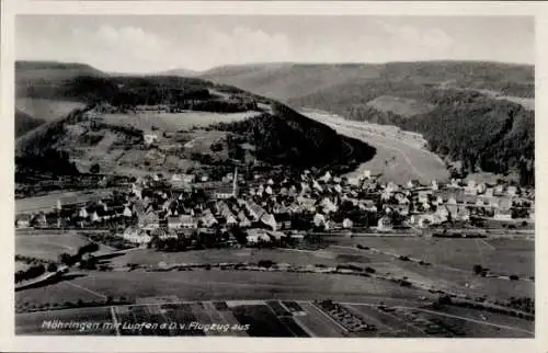 Ak Möhringen in Baden Tuttlingen, Fliegeraufnahme, Lupfen