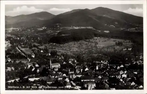 Ak Müllheim in Baden Markgräflerland, Blick auf Hochblauen, Fliegeraufnahme