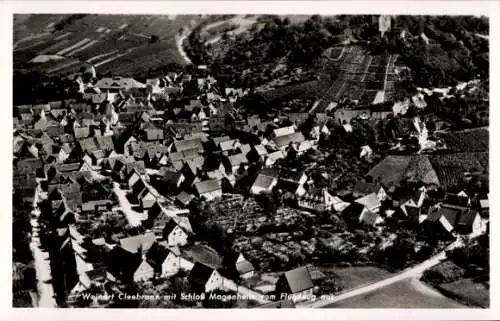 Ak Cleebronn in Württemberg, Fliegeraufnahme, Schloss Magenheim