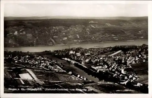 Ak Bingen am Rhein, Bingerbrück, Nationaldenkmal, Fliegeraufnahme