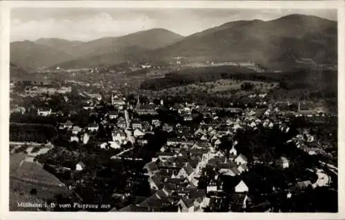 Ak Müllheim in Baden Markgräflerland, Fliegeraufnahme