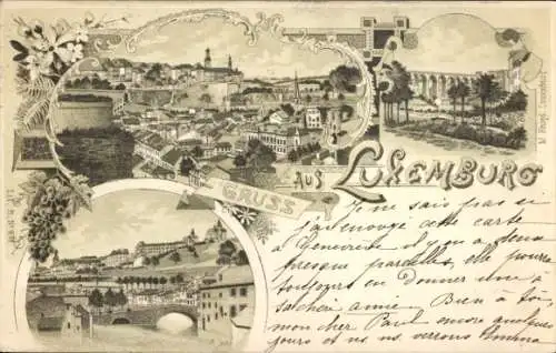 Litho Luxemburg Luxembourg, Teilansichten