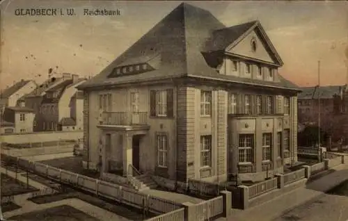 Ak Gladbeck im Ruhrgebiet Westfalen, Reichsbank