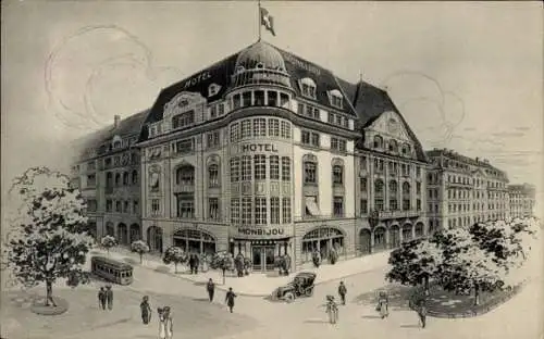 Ak Bern Stadt Schweiz, Hotel Monbijou, Hirschengraben, Effingerstraße, Inh. Kohler & Thierstein