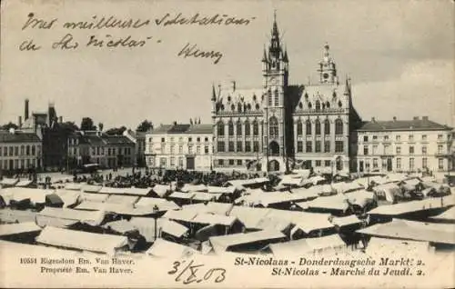 Ak Saint-Nicolas Wallonien Lüttich, Donderdaagsche Markt