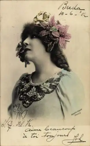 Ak Schauspielerin Sarah Bernhardt, Portrait