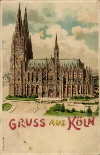 Halt gegen das Licht Litho Köln am Rhein, Dom