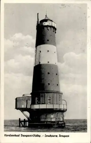 Ak Dangast Varel am Jadebusen, Leuchtturm Arngast