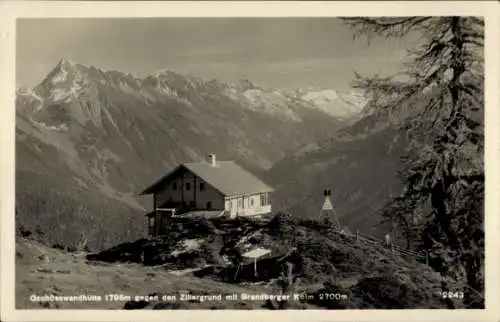 Ak Mayrhofen im Zillertal Tirol, Gschösswandhütte, Zillergrund, Brandberg