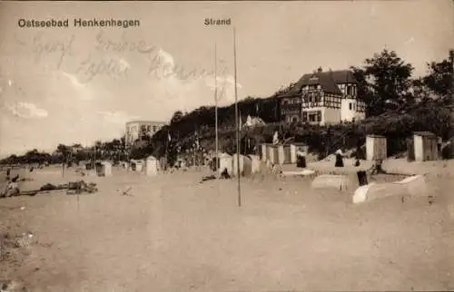 Ak Ustronie Morskie Henkenhagen Pommern, Strand, Strandvilla