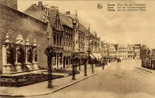 Ak Ypres Ypern Westflandern, Place Van den Peereboom