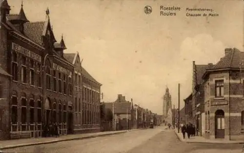 Ak Roeselare Roeselaere Rousselare Roulers Westflandern, Meenensteenweg