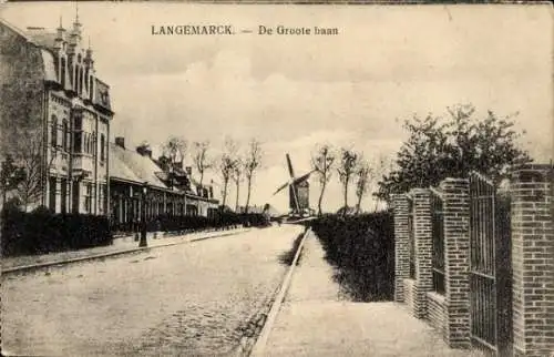 Ak Langemarck Langemark Poelkapelle Westflandern, De Groote baan