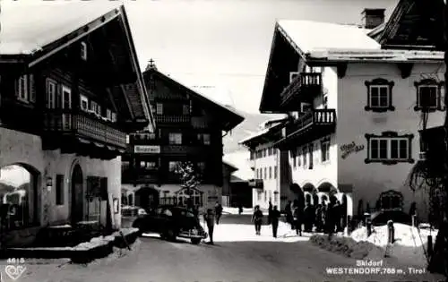 Ak Westendorf in Tirol, Skidorf, Straßenpartie