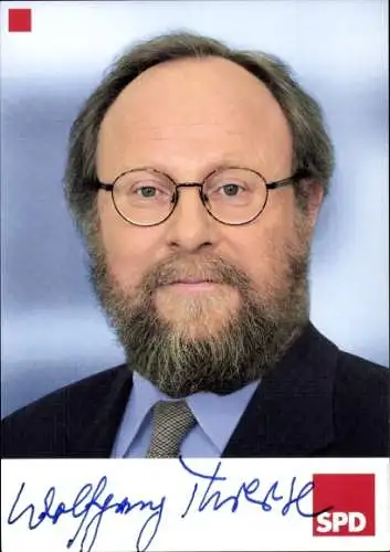 Ak Politiker Wolfgang Thierse, Präsident des Deutschen Bundestages, SPD, Portrait, Autogramm