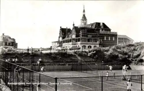 Ak Domburg Veere Zeeland Niederlande, Badepavillon, Tennisplätze