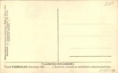 Ak Schriftsteller Ward Vermeulen, Porträt
