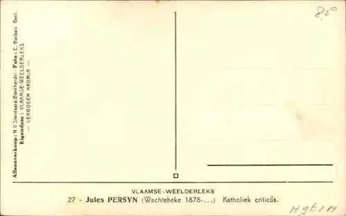 Ak Schriftsteller Jules Persyn, Porträt