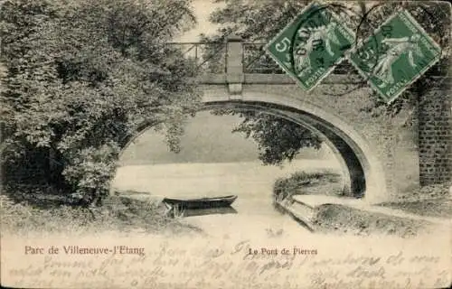 Ak Villeneuve l'Etang Hauts-de-Seine, Pont de Pierres