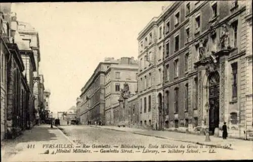 Ak Versailles-Yvelines, Rue Gambetta, Bibliothek, Militärische Ingenieurschule