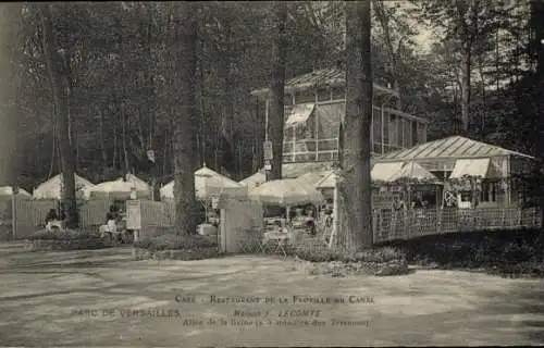 Ak Versailles-Yvelines, Park, Café-Restaurant der Flottille du Canal