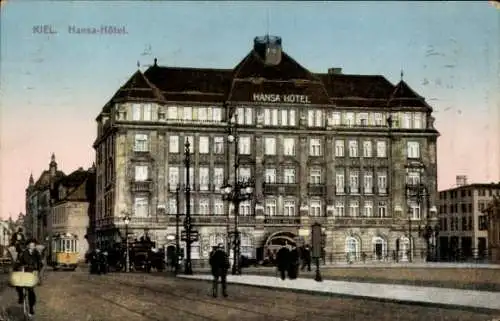 Ak Kiel, Hansa-Hotel, Straßenbahn