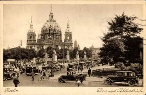 Ak Berlin Mitte, Dom und Schlossbrücke