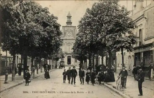 Ak Le Parc de Saint Maur Val de Marne, Avenue de la Mairie