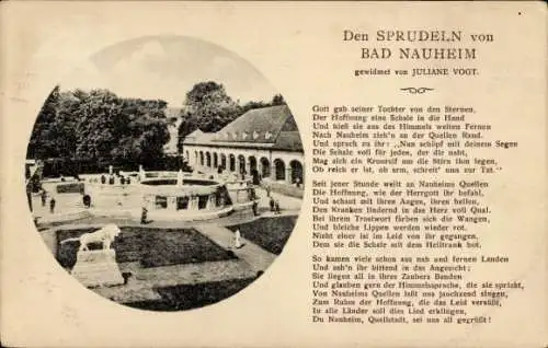 Ak Bad Nauheim in Hessen, Sprudel, Gedicht, Juliane Vogt