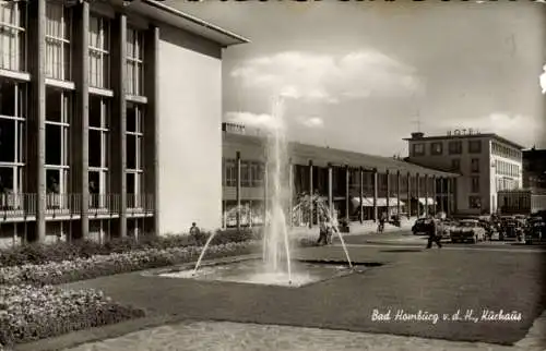 Ak Bad Homburg vor der Höhe Hessen, Kurhaus, Springbrunnen