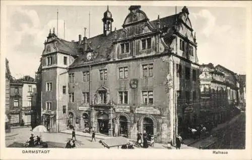 Ak Darmstadt in Hessen, Rathaus