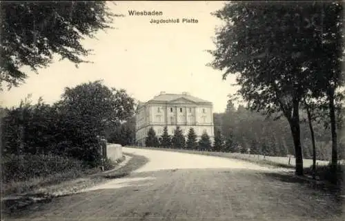 Ak Wiesbaden in Hessen, Jagdschloss Platte